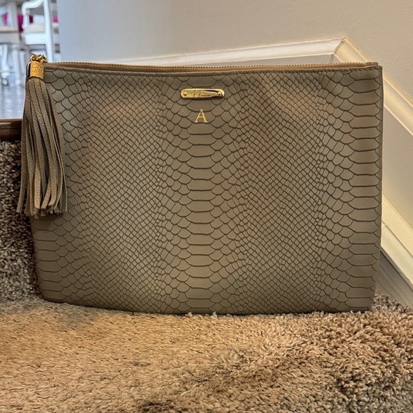 GiGi New York Taupe Clutch with Tassel - Picture 1 of 12